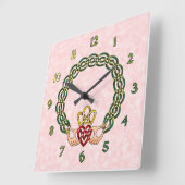 Horloge Carrée Claddagh (Angle)