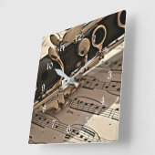 Horloge Carrée Clarinet Closeup (Angle)