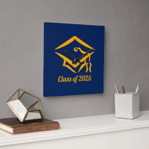 Horloge Carrée Classe de 20 ? ? Année de Personnaliser NVYGLD