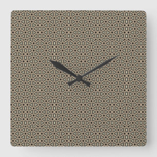 Horloge Carrée Classe Tan et noir - Motif de mélange inhabituel p