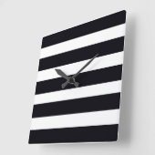 Horloge Carrée Classique Simple Noir Et Blanc Gratté Moderne Chic (Angle)