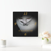 Horloge Carrée Classy Kitty Wall Clock ! (Maison)