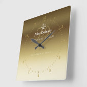 Horloge Carrée Classy Scales of Justice | Graphic Gold Metallic (Angle)
