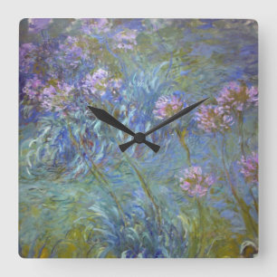 Horloge Carrée Claude Monet Agapanthus