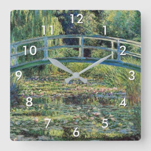 Horloge Carrée Claude Monet - Bassin aux nymphéas et Pont japonai