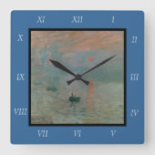 Horloge Carrée Claude Monet Impression Soleil levant (soleil leva (Recto)