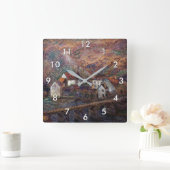 Horloge Carrée Claude Monet - Le pont de Vervy (Maison)
