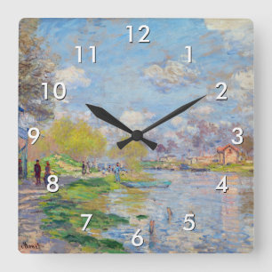 Horloge Carrée Claude Monet - Le Printemps au bord de la Seine
