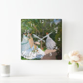 Horloge Carrée Claude Monet - Les femmes dans le jardin (Maison)