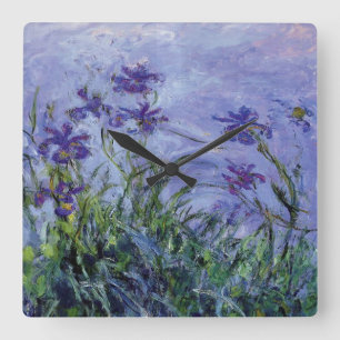 Horloge Carrée Claude Monet Lilac Irises