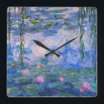Horloge Carrée Claude Monet - Nymphes d'eau<br><div class="desc">Claude Monet - Nymphes d'eau</div>