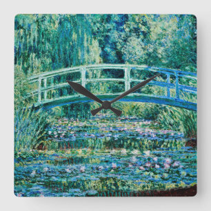 Horloge Carrée Claude Monet - Pont D'Eau Et Pont Japonais