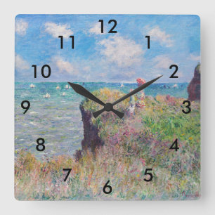 Horloge Carrée Claude Monet - Promenade sur la falaise à Pourvill