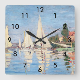 Horloge Carrée Claude Monet - Régates à Argenteuil