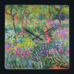 Horloge Carrée Claude Monet : The Iris Garden at Giverny<br><div class="desc">A colorful classic wall clock featuring the iris garden at Giverny,  painted by the French impressionist painter Claude Monet. 






com</div>