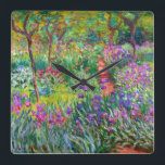 Horloge Carrée Claude Monet : The Iris Garden at Giverny<br><div class="desc">A colorful classic wall clock featuring the iris garden at Giverny,  painted by the French impressionist painter Claude Monet. 






com</div>