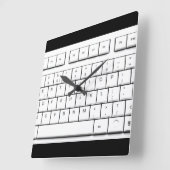 Horloge Carrée clavier d'ordinateur (Angle)