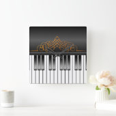 Horloge Carrée Clavier pour piano (Maison)