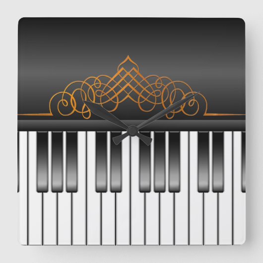 Horloge Carrée Clavier pour piano (Recto)