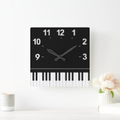 Horloge Carrée Clavier pour piano (Maison)