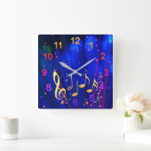 Horloge Carrée Clé de secours avec notes (Maison)