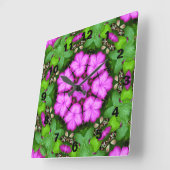 Horloge Carrée Clematis Kaleidoscope (Angle)