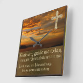 Horloge Carrée Clic de prière chrétienne (Angle)