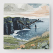 Horloge Carrée Cliffs of Moher (Recto)