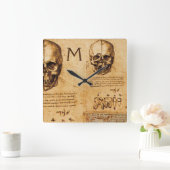 Horloge Carrée CLINIC DENTAIRE SKULL ET TEETH, DENTIST monogram (Maison)