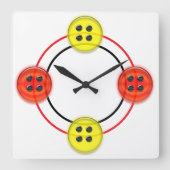 Horloge Carrée Clock - 3D Buttons (Recto)