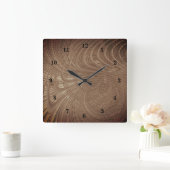 Horloge Carrée Clock Abstract Waves Brown (Maison)