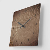 Horloge Carrée Clock Abstract Waves Brown (Angle)