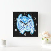 Horloge Carrée Clock bleu Angel Square (Maison)