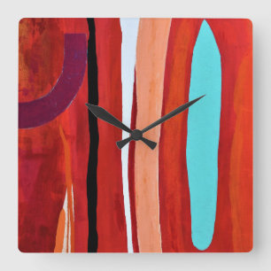 Horloge Carrée Clock Blue Flame
