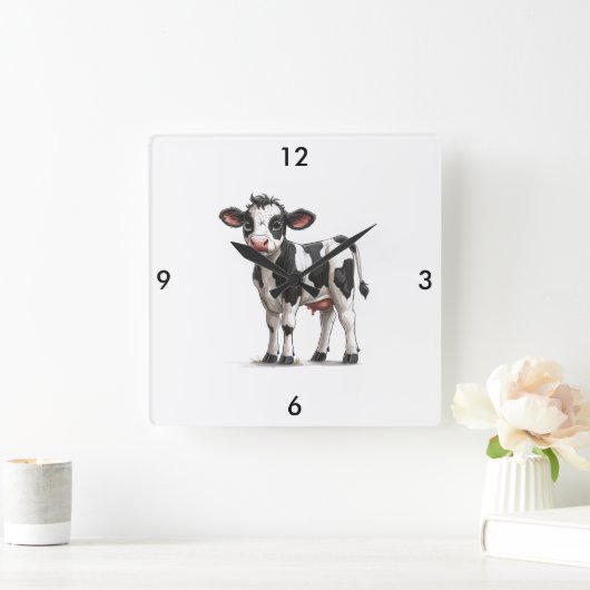 Horloge Carrée Clock Cow (Maison)