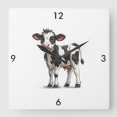 Horloge Carrée Clock Cow (Recto)