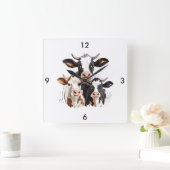 Horloge Carrée Clock Cow (Maison)
