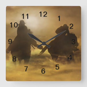 Horloge Carrée Clock cowboy