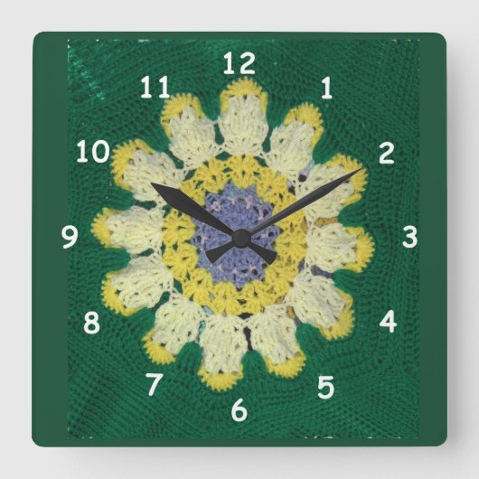 Horloge Carrée Clock crochet Pattern (Recto)