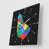 Horloge Carrée Clock de Barbade (Angle)