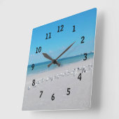 Horloge Carrée Clock de Beach Time (Angle)