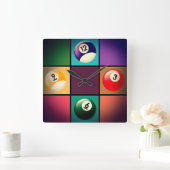 Horloge Carrée Clock de Billiard (Maison)