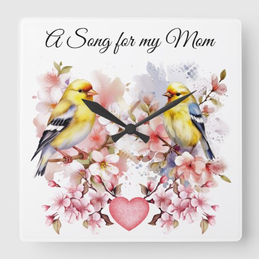 Horloge Carrée Clock de Bird (Recto)