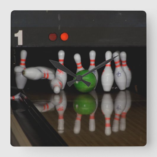 Horloge Carrée Clock de bowling (Recto)