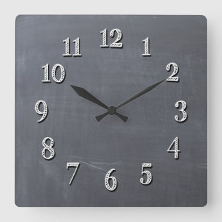 Horloge Carrée Clock de Chalkboard
