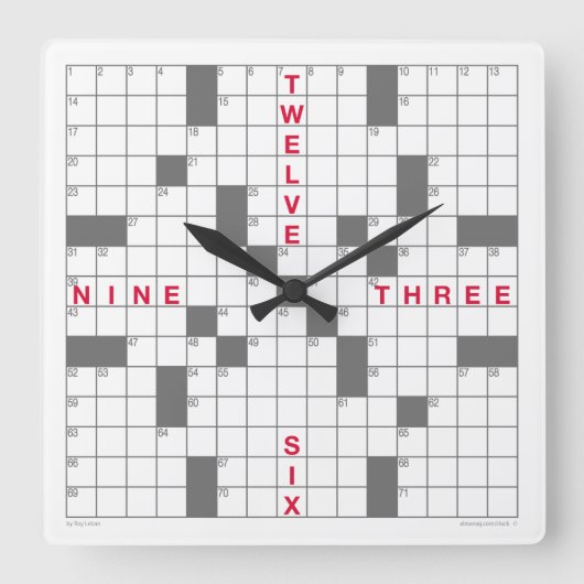 Horloge Carrée Clock de Crossword (Recto)