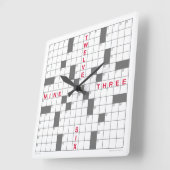 Horloge Carrée Clock de Crossword (Angle)