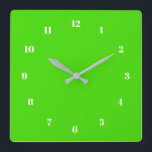 Horloge Carrée Clock de Custom<br><div class="desc">Belles couleurs personnalisables Horloge - Choisissez / ajoutez vos couleurs arrière - plans et numériques préférées ! Choisissez Vos Polices Numériques Uniques ! Ajoutez votre texte / nom / date / logo / image ...  ou sinon :) Profitez - Soyez heureux - Soyez en santé !</div>