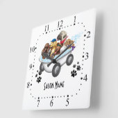 Horloge Carrée Clock de Dog grooming (Angle)