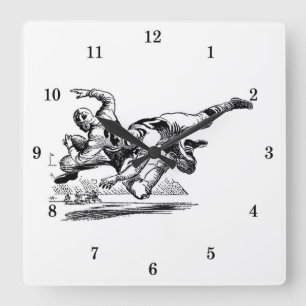 Horloge Carrée Clock de football